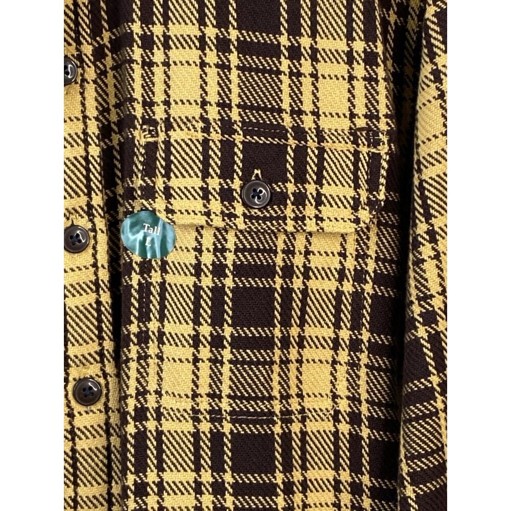 NWT LL Bean 1912 Overshirt Men’s L Tall Slightly Fitted Mustard Brown Plaid Jac - Picture 5 of 16